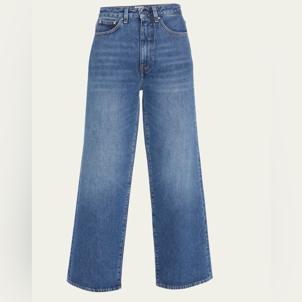 Toteme Flare Fit Crop Denim Jeans - Washed Blue 24/30